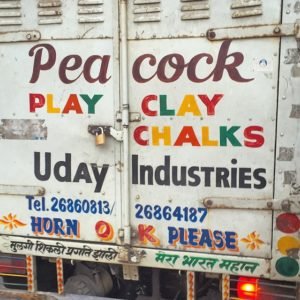 Pea cock play clay chalk