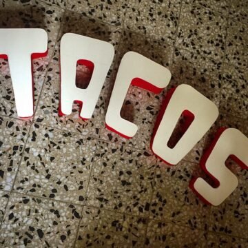 Taco stall sign in progress…