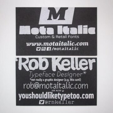 Our crazy new screen printed business cards
