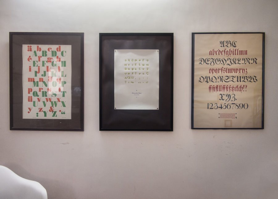 Archivio Tipografico print in the Mota Italic office
